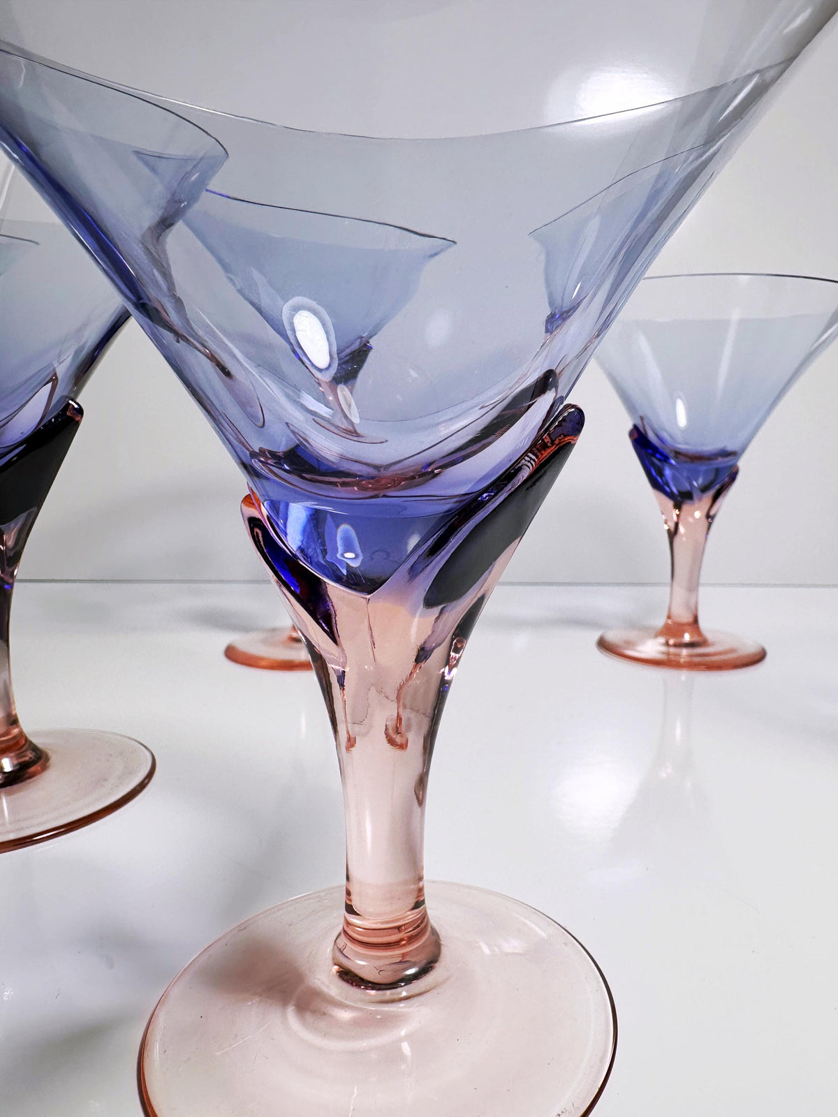 Vintage Glas Vogue von Christinenhütte Violett Rosa Set von 6
