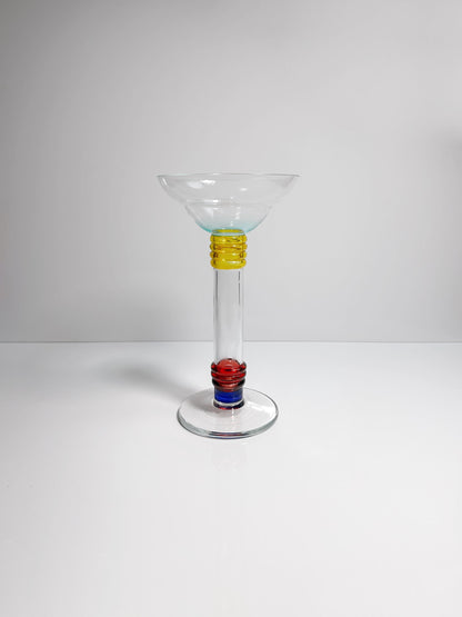 Vintage Glasvase von Leonardo, geometrisch, Postmodern
