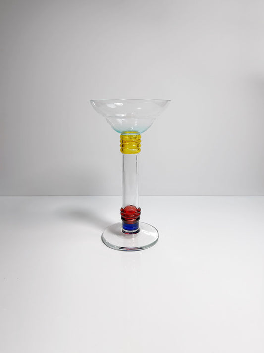 Vintage Glasvase von Leonardo, geometrisch, Postmodern