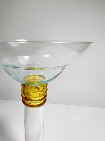 Vintage Glasvase von Leonardo, geometrisch, Postmodern