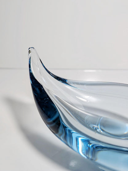 Vintage Glas Schale von Per Lütken für Holmegaard Aqua Hellblau