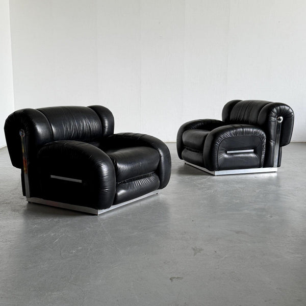 Vintage Loungesessel Space Age Wolke Italienisch Mid-Century Modern Set von 2