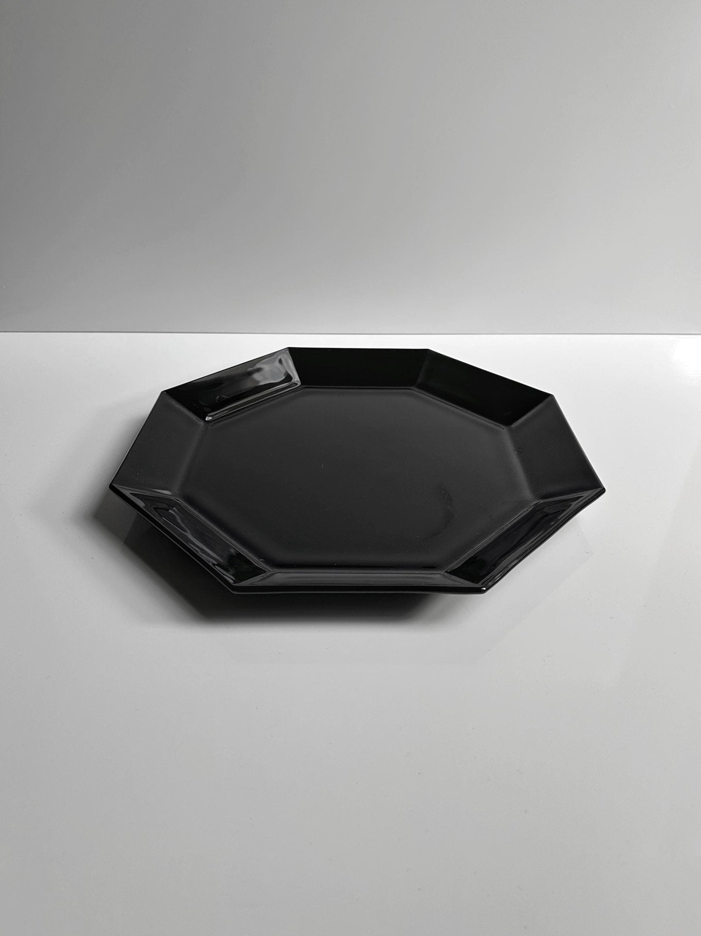 Vintage Plates Octime by Arcoroc for Luminarc Black Art Deco Revival Set of 1