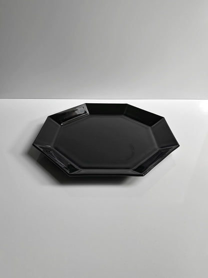 Vintage Plates Octime by Arcoroc for Luminarc Black Art Deco Revival Set of 1