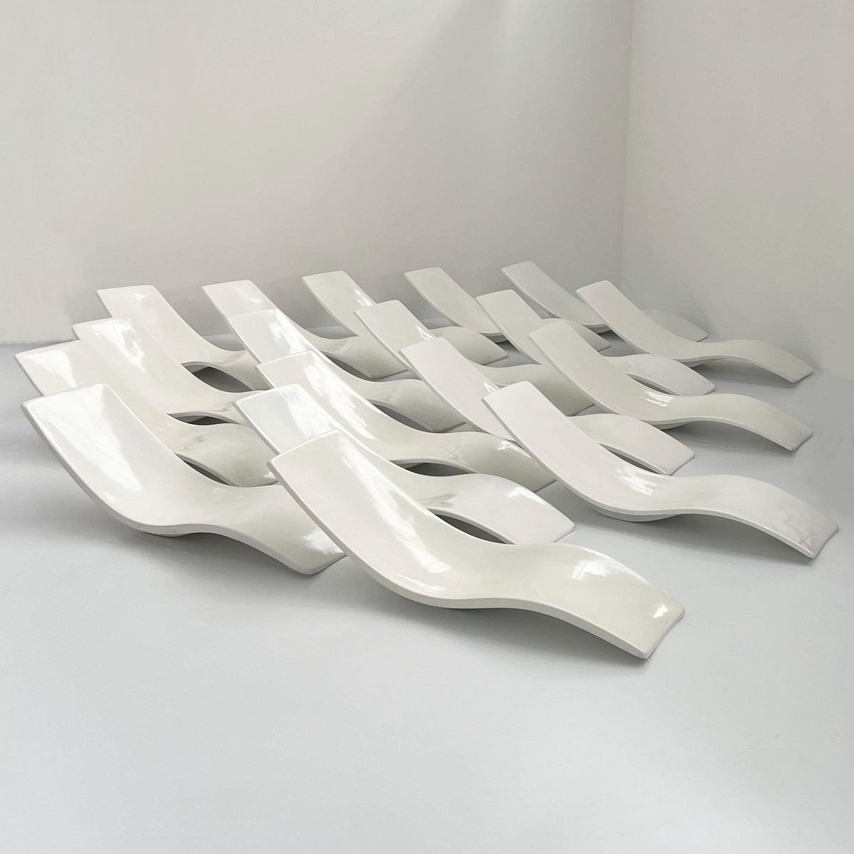 Vintage Sun Lounger by Charles Zublena for Les Plastiques de Bourgogne White Set of 2