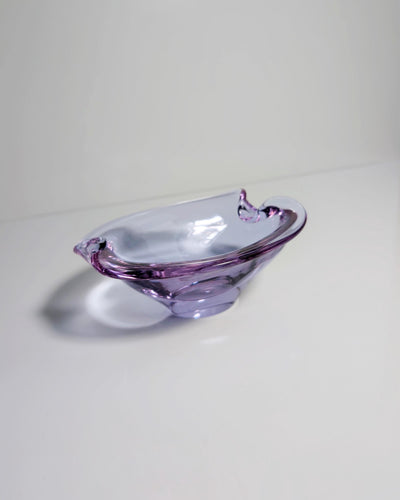 Vintage Ashtray Alexandrite Glass, Bohemia 1950s