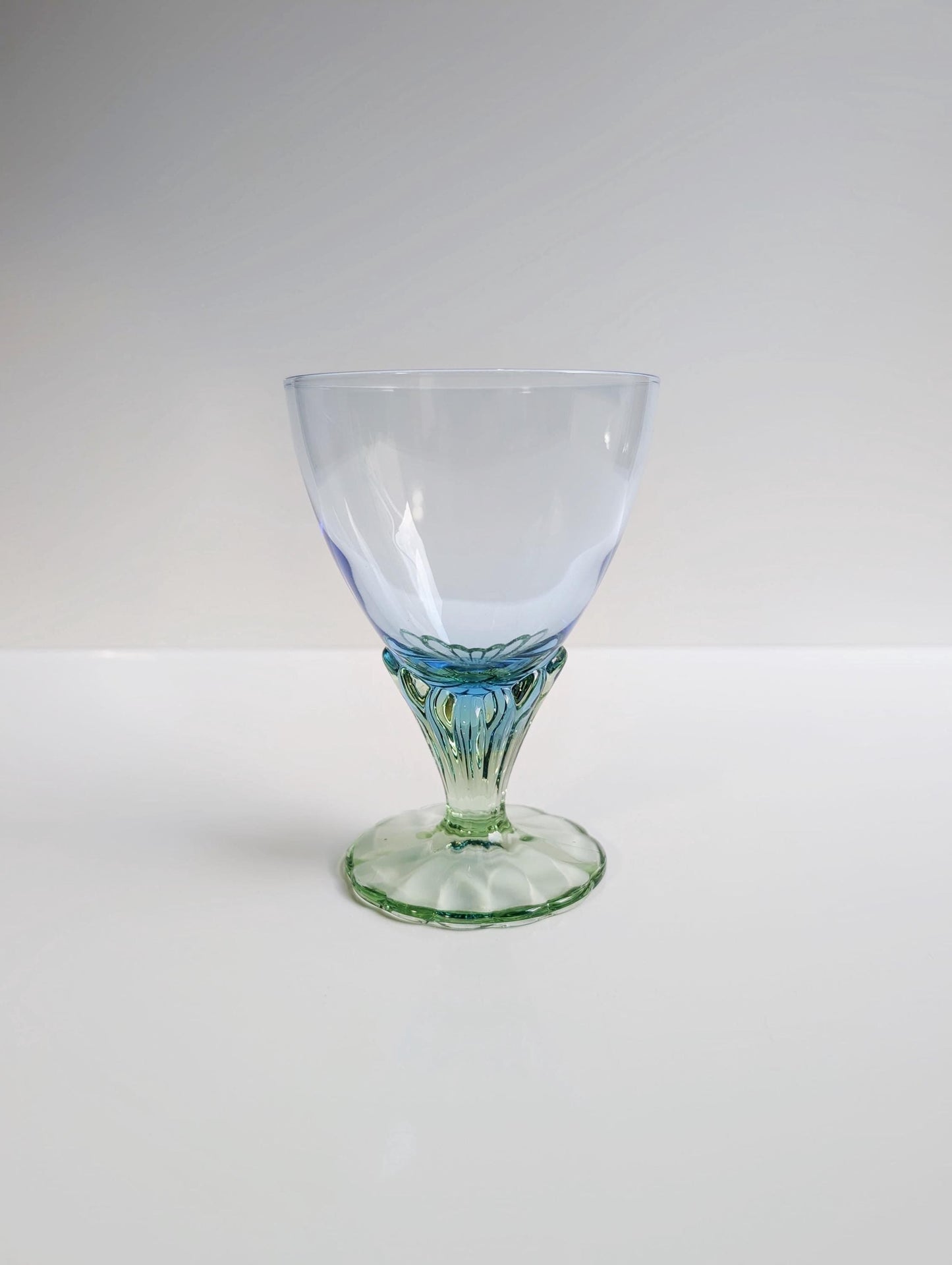 Vintage Dessertschale Glas von Bormioli Rocco Grün Blau Postmodern Set von 4