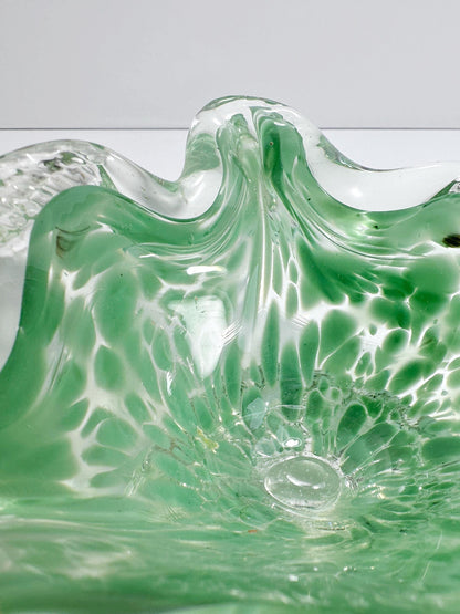 Vintage Murano Ashtray Pastel Green Triangle 70s