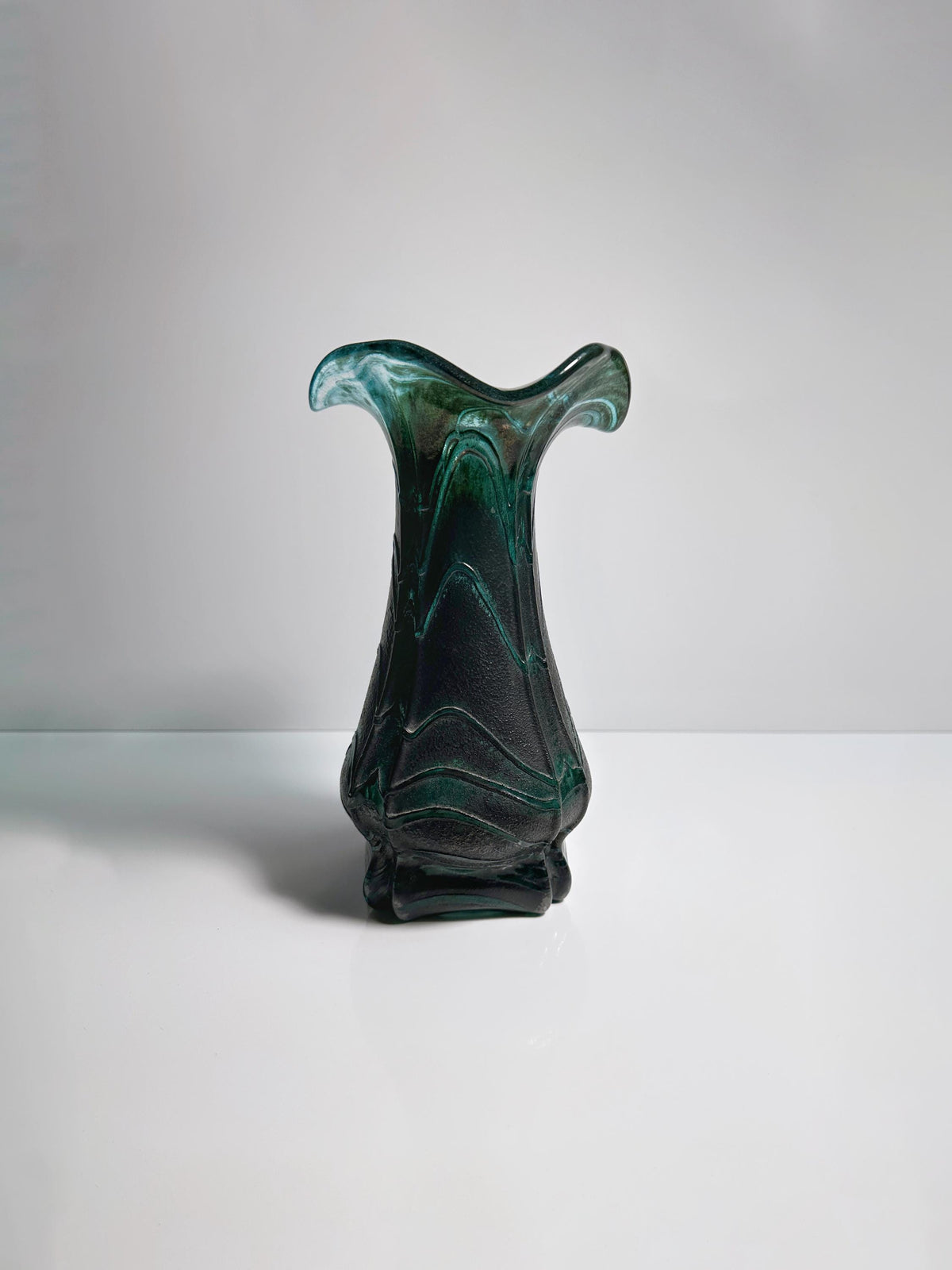 Vintage Glasvase Dunkelgrün Weinfurtner Jugendstil – 2nd home