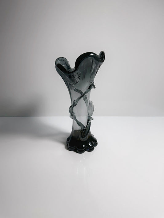 Vintage Art Nouveau glass vase Franz Welz Bohemia Art Nouveau 1900 1910