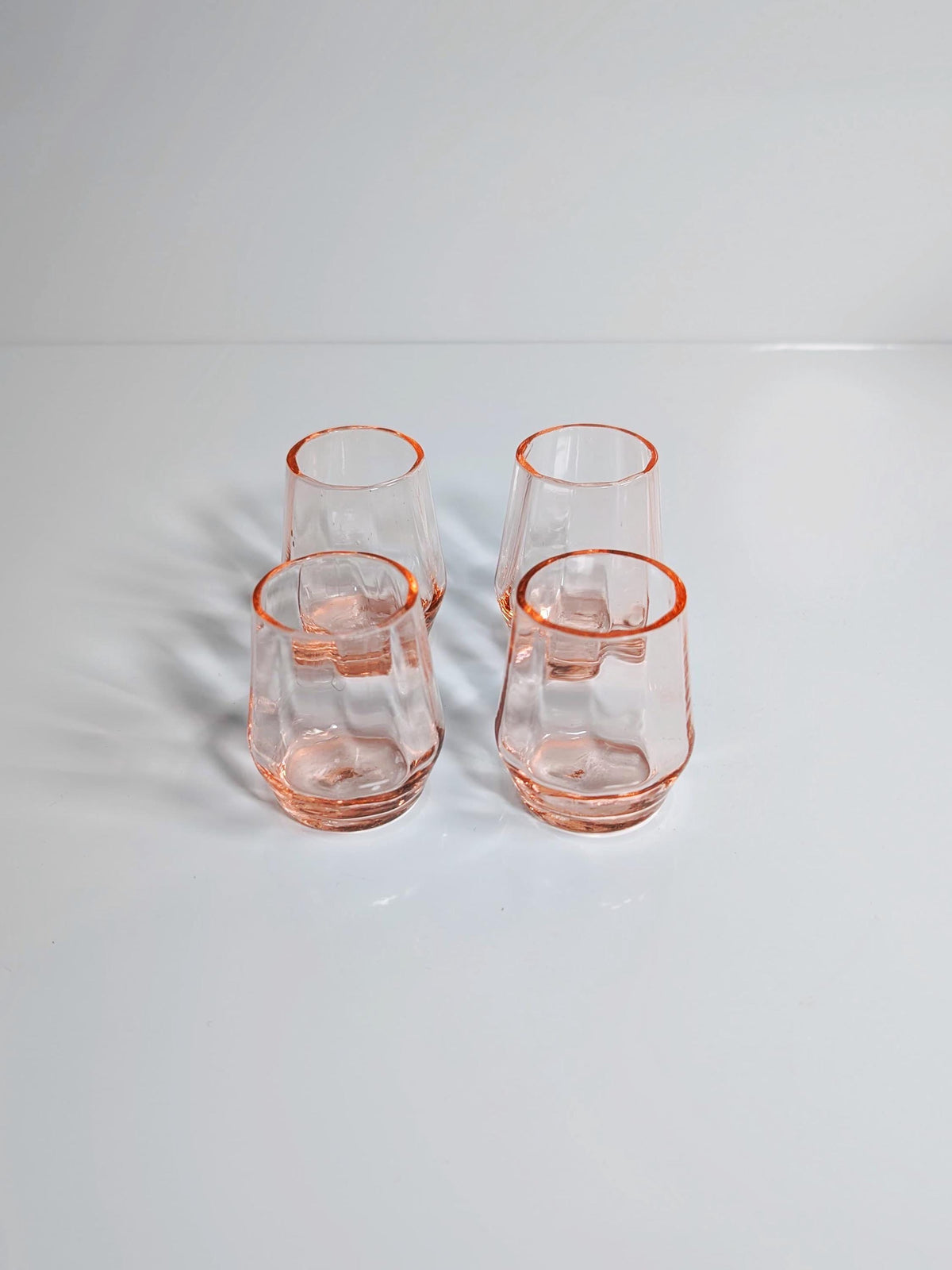 Vintage Art Deco Likörset aus Rosalinglas, 6-teilig