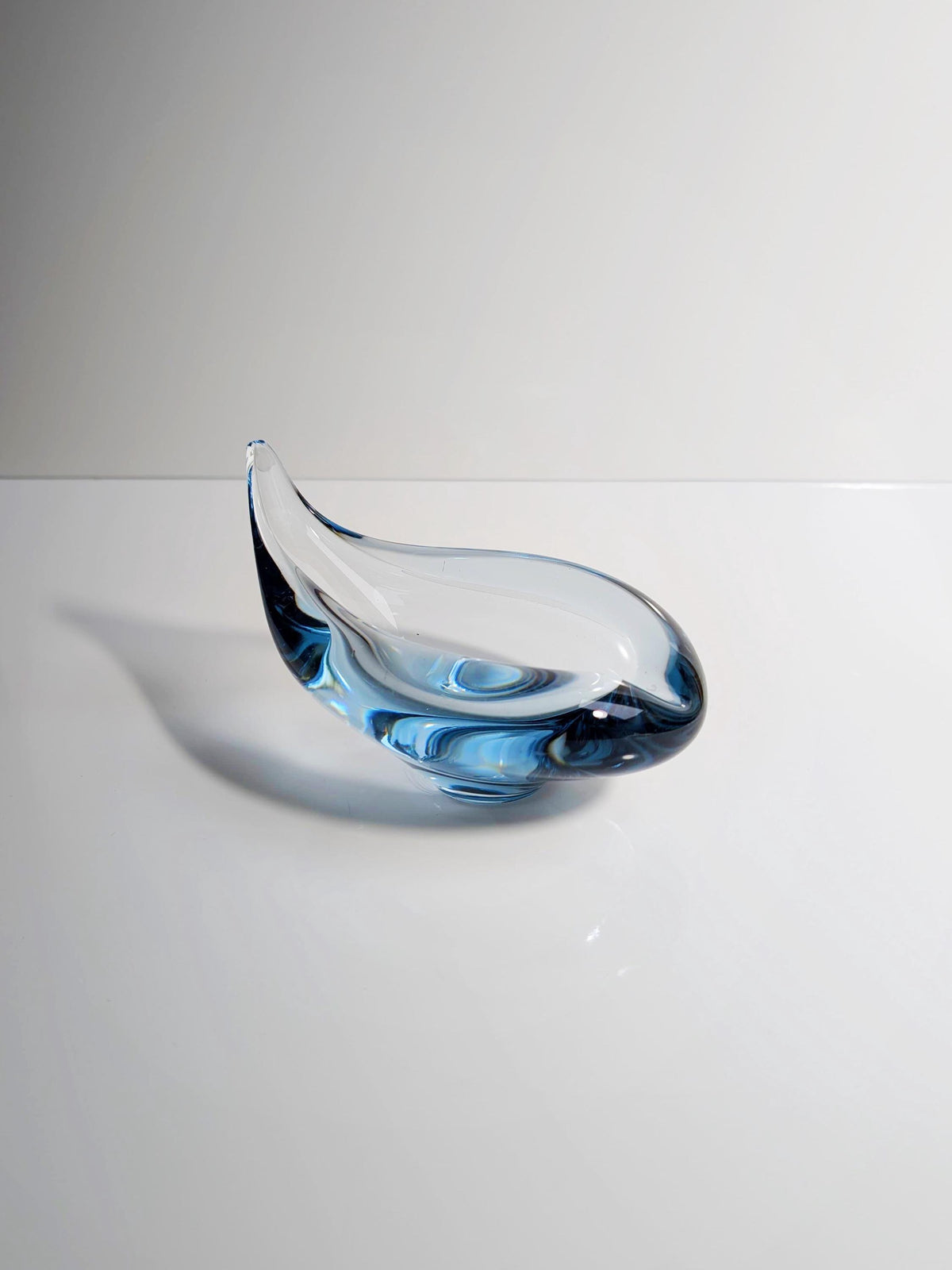 Vintage Glas Schale von Per Lütken für Holmegaard Aqua Hellblau