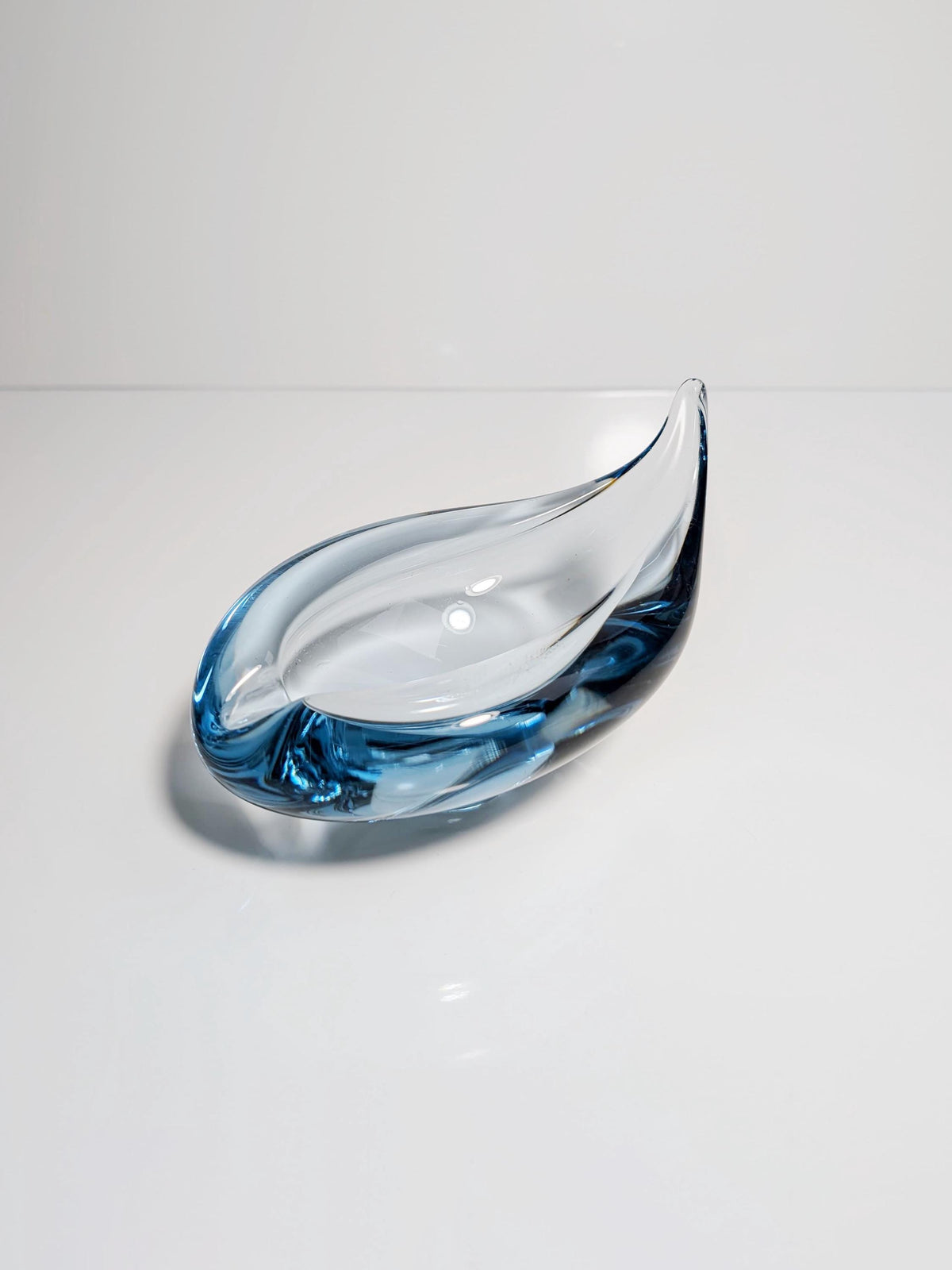 Vintage Glas Schale von Per Lütken für Holmegaard Aqua Hellblau