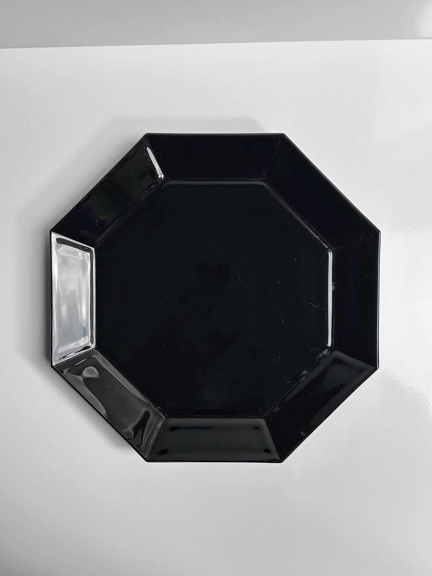 Vintage Plates Octime by Arcoroc for Luminarc Black Art Deco Revival Set of 1