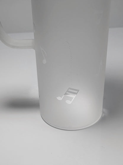 Vintage Carafe Music Notes Glass 80s 90s