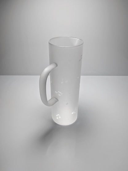 Vintage Carafe Music Notes Glass 80s 90s