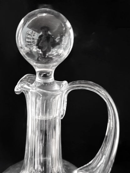Vintage Karaffe Murano Glas Swirl 1950er