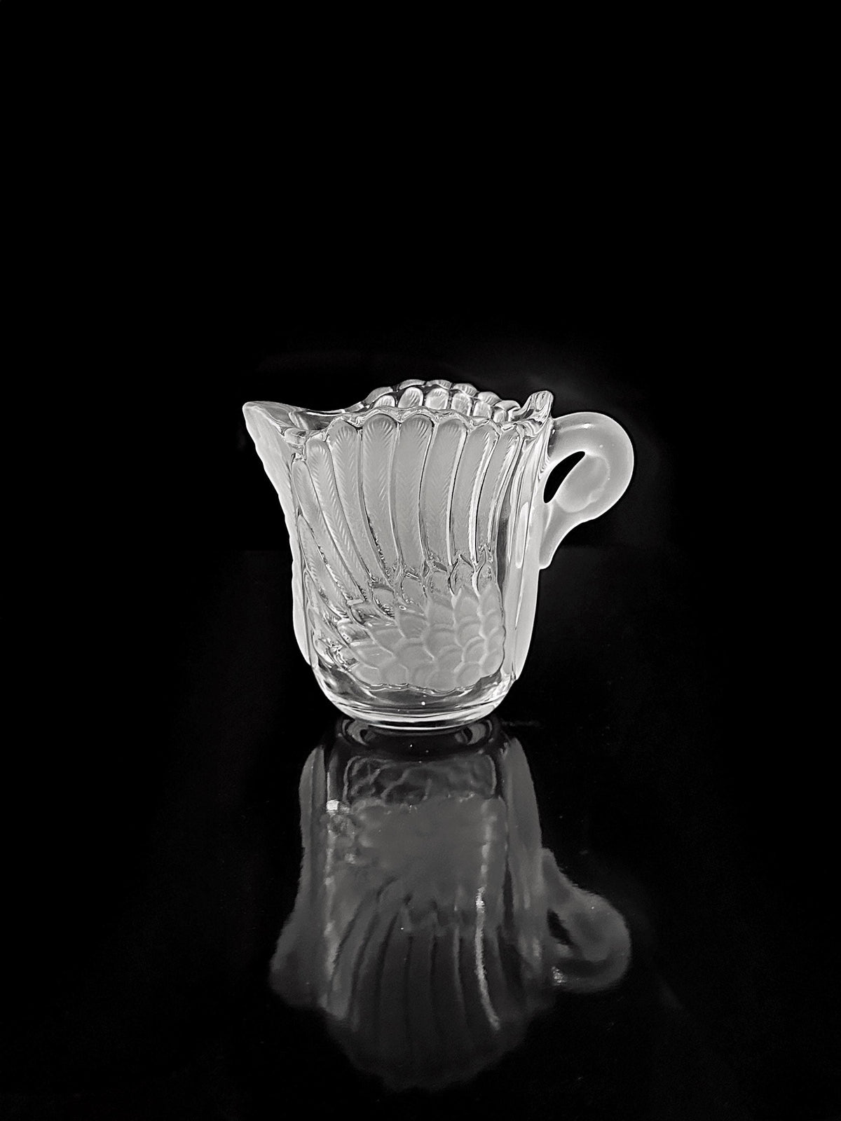 Vintage Karaffe Walther Glas Art Deco Revival Schwan 1980er