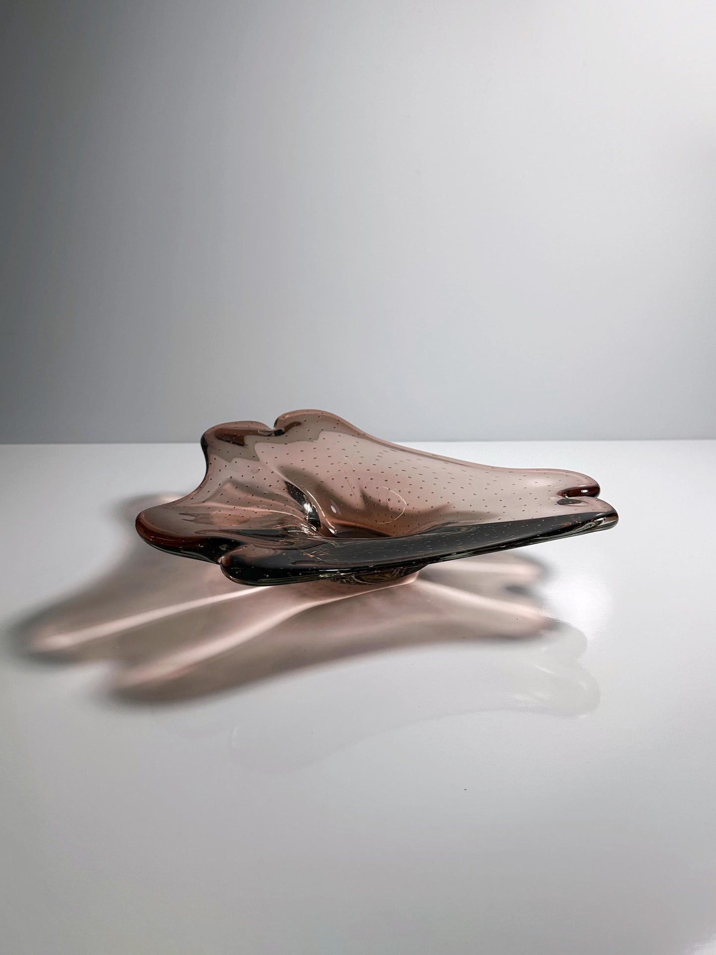 Bol vintage en verre de Murano Bullicante Améthyste 1970