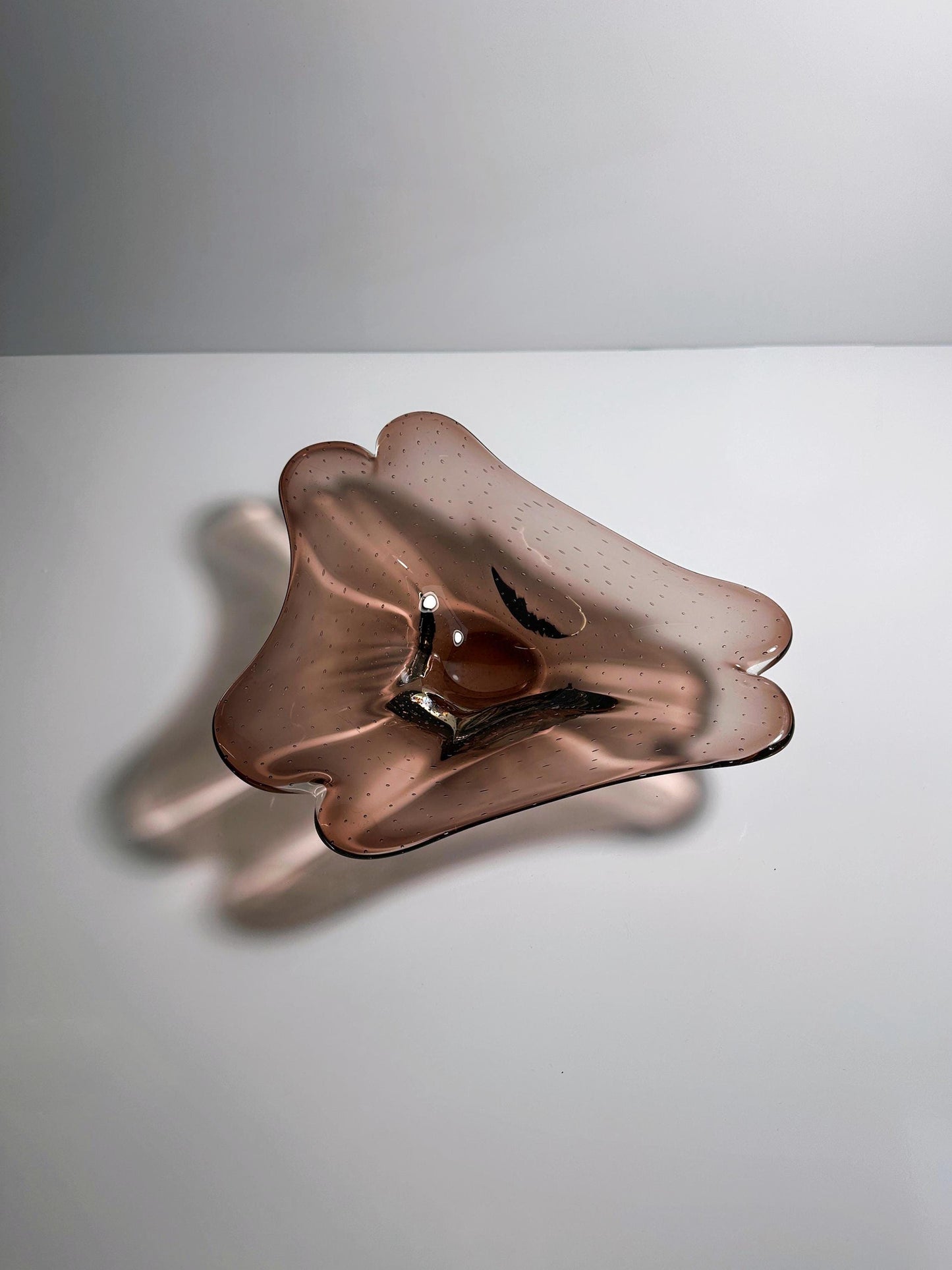 Bol vintage en verre de Murano Bullicante Améthyste 1970