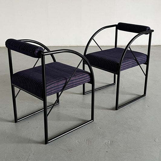 Vintage Sessel im Stil von Mario Botta, Multicolor Memphis Streifen, 1980 Italien