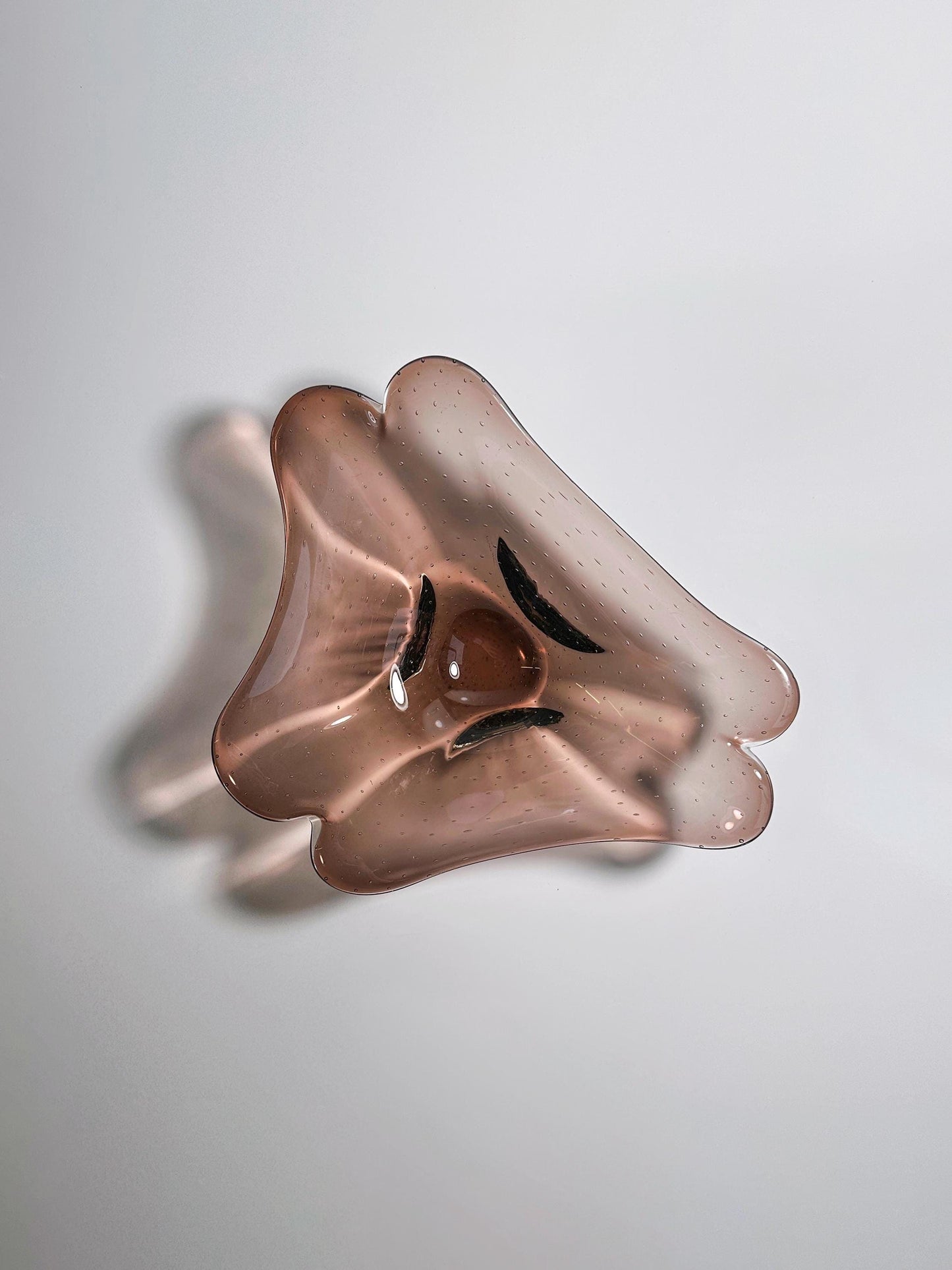 Bol vintage en verre de Murano Bullicante Améthyste 1970