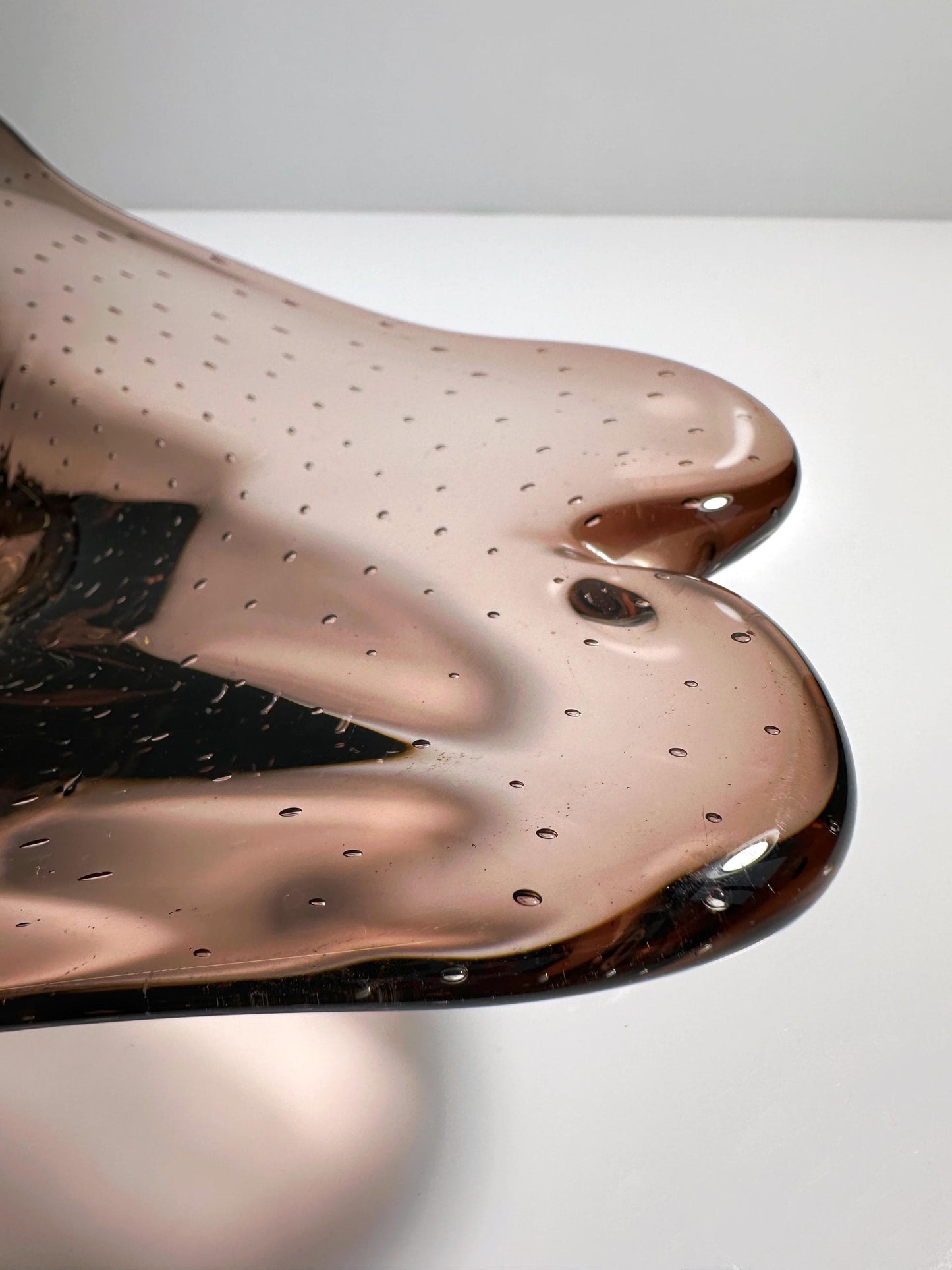 Bol vintage en verre de Murano Bullicante Améthyste 1970