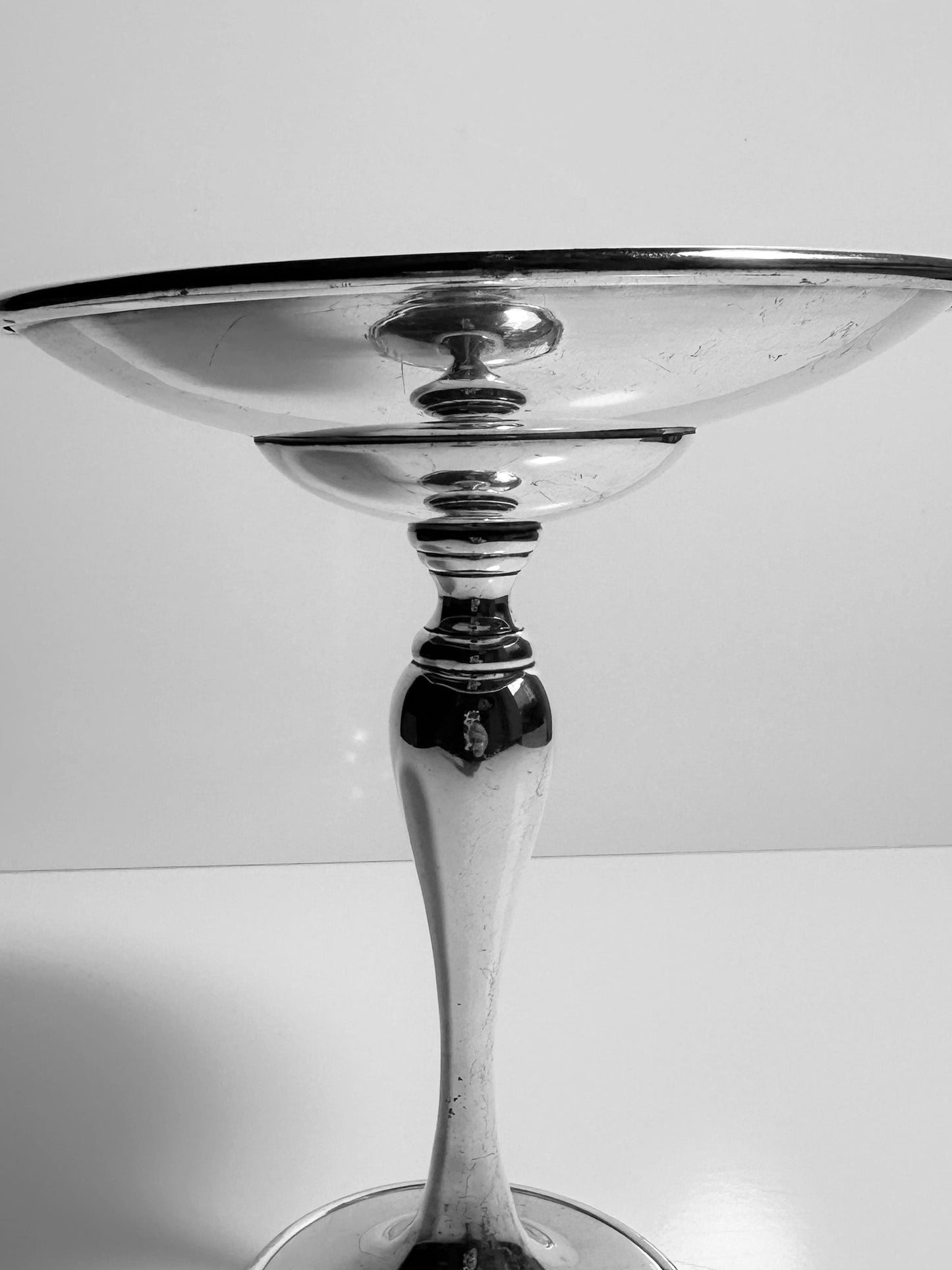 Vintage Fußschale versilbert von Alessi silber 80er