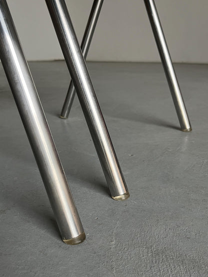 Vintage Santina Essstuhl von Carlo Santi für Zanotta Türkis Chrom 1970er Set von 2