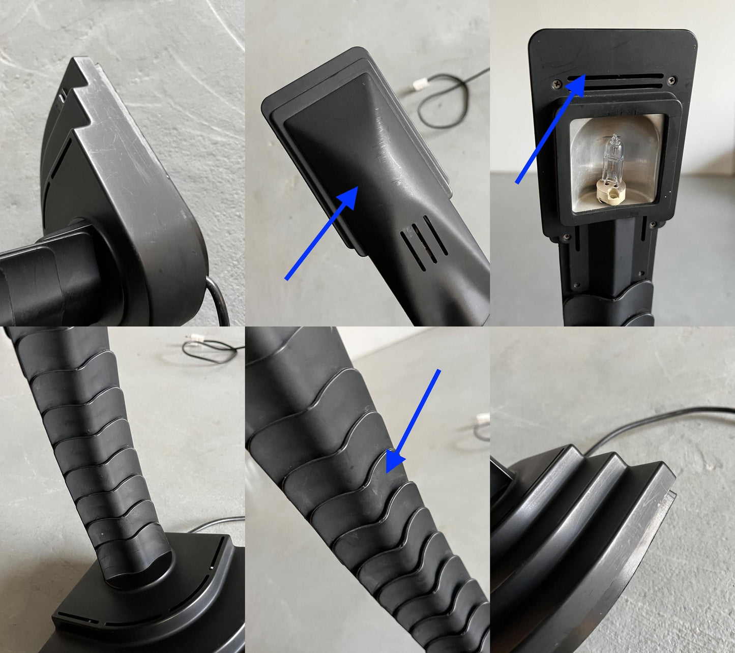 Lampe de bureau vintage Proteo de Mario Bertorelle pour JM RDM Massanzago Noir