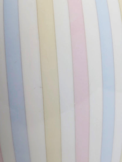 Vintage Kanne Eschenbach Streifen Pastell Rosa Blau Gelb 1950er Porzellan