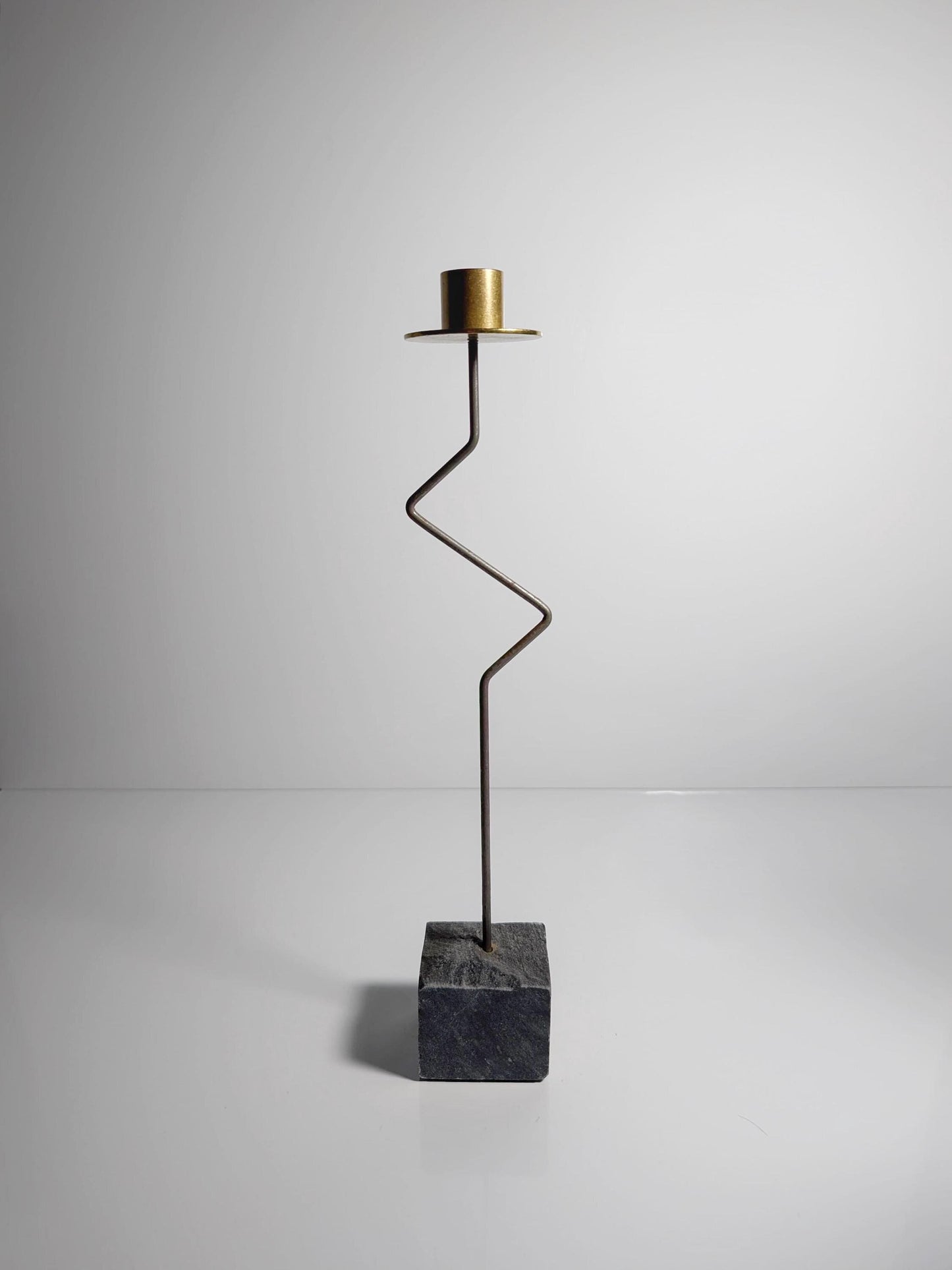 Bougeoir vintage en pierre et laiton par Ehlén Johansson pour Ikea, lot de 3