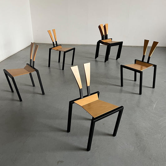 Vintage Memphis Design Stapelstuhl von Karl Friedrich Förster für KFF