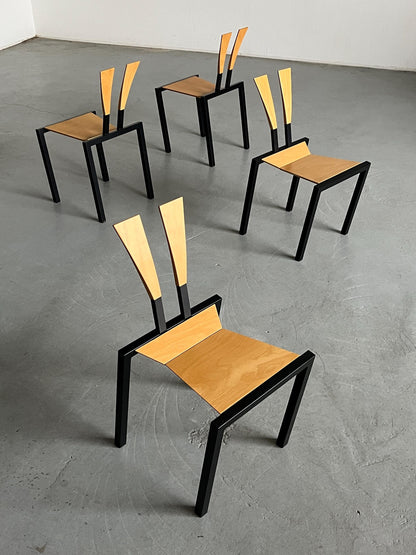 Vintage Memphis Design Stapelstuhl von Karl Friedrich Förster für KFF