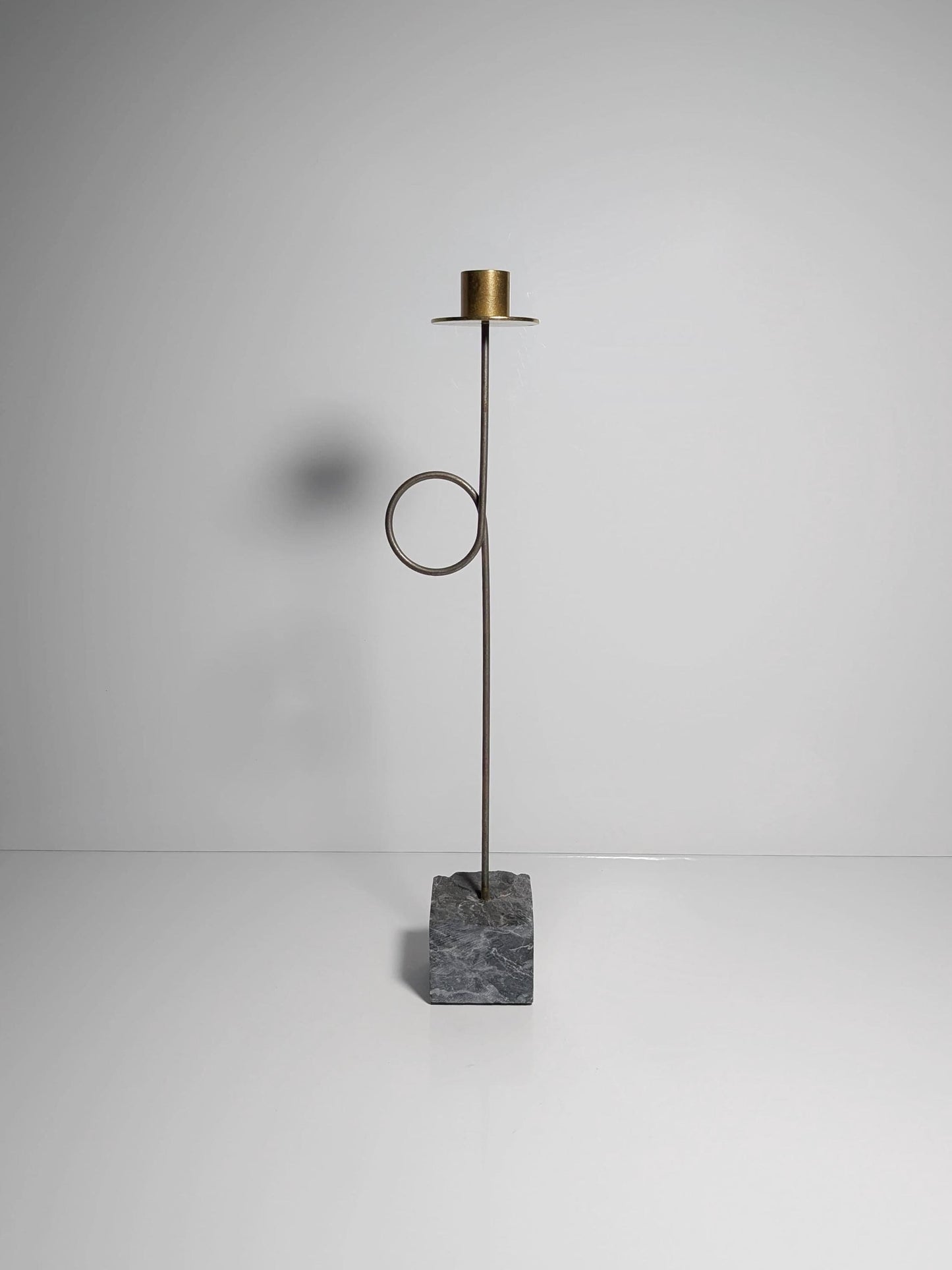 Bougeoir vintage en pierre et laiton par Ehlén Johansson pour Ikea, lot de 3