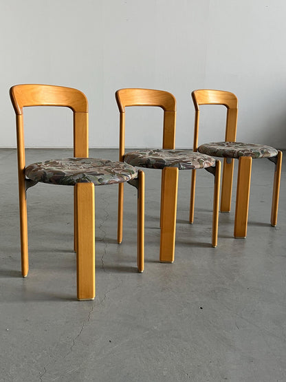 Vintage dining chair Bruno Rey by Kusch+Co with floral pattern 1 of 3