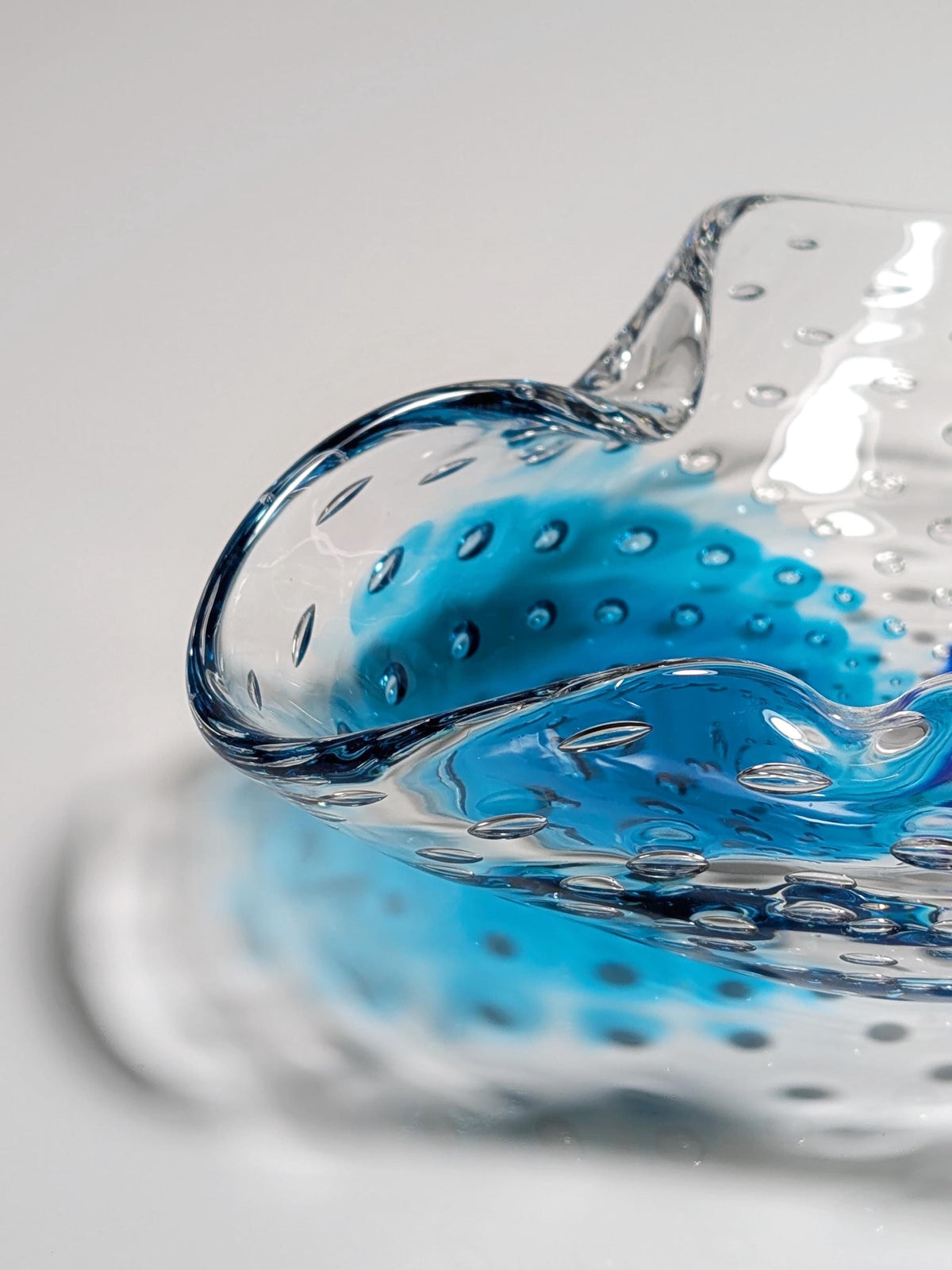 Vintage Aschenbecher Murano Glas von Barovier Toso Mintgrün 70er