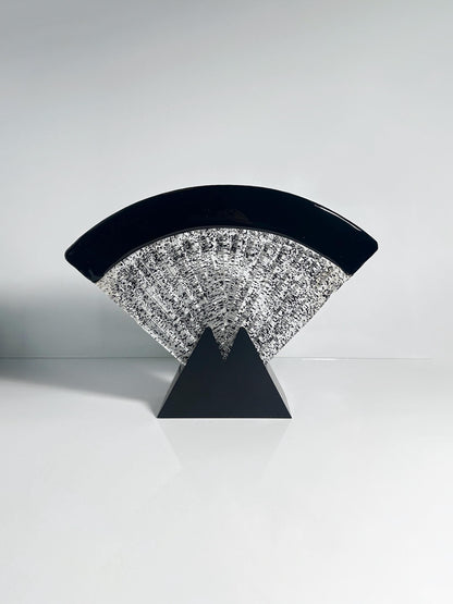 Lampe de table éventail vintage Murano Art Déco 1980 par Fabbian Mazzega Venini