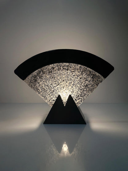 Lampe de table éventail vintage Murano Art Déco 1980 par Fabbian Mazzega Venini