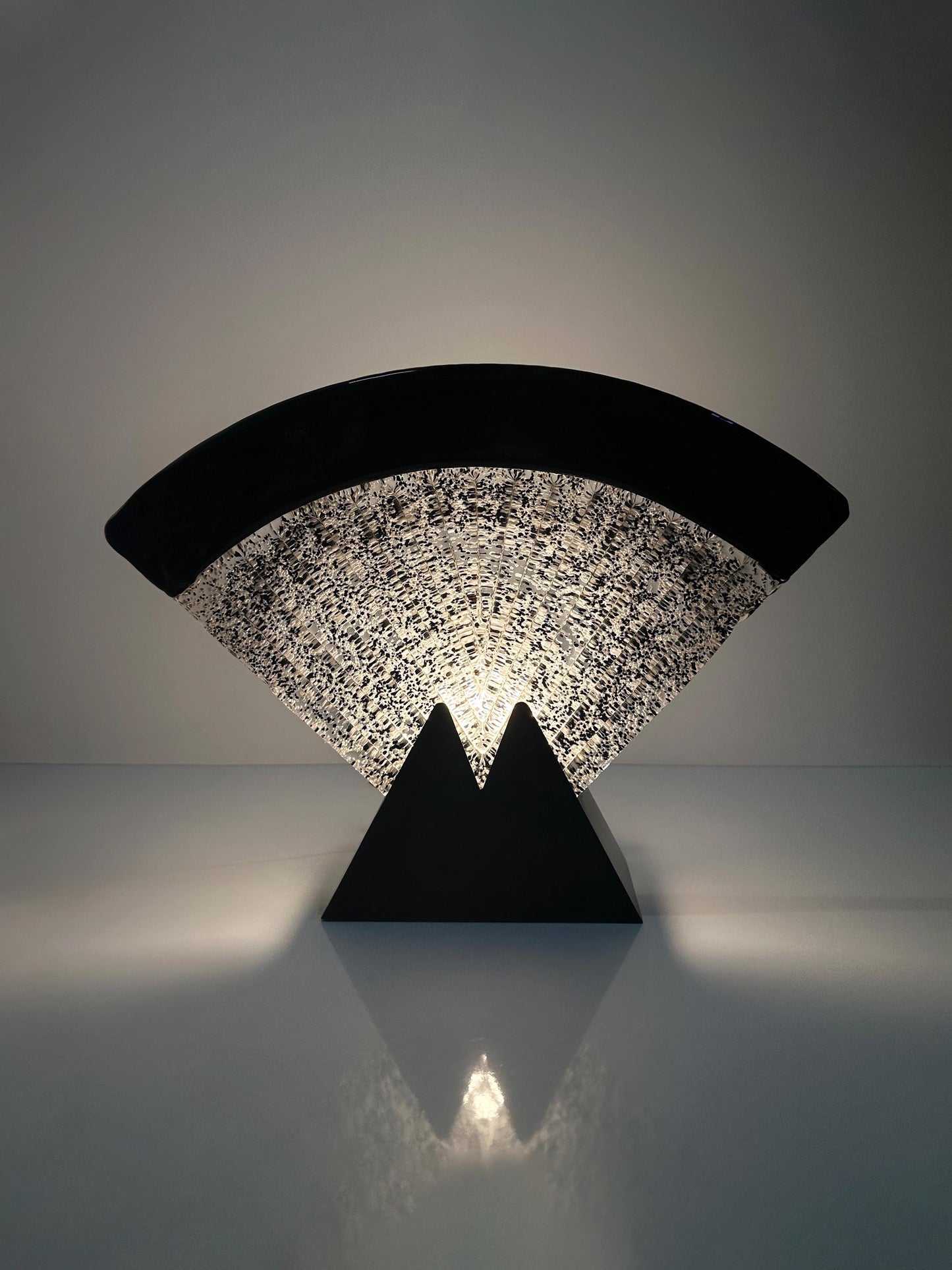 Vintage Murano Fächer Tischlampe Art Deco 1980 von Fabbian Mazzega Venini