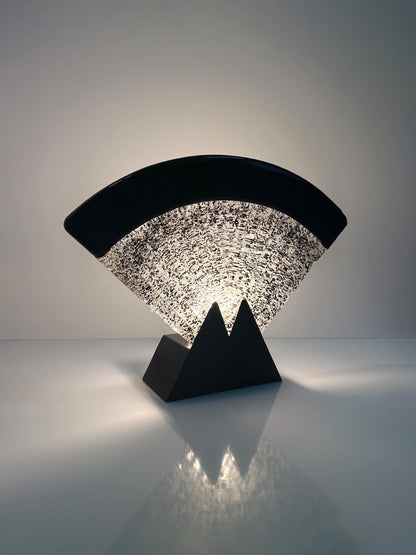 Lampe de table éventail vintage Murano Art Déco 1980 par Fabbian Mazzega Venini