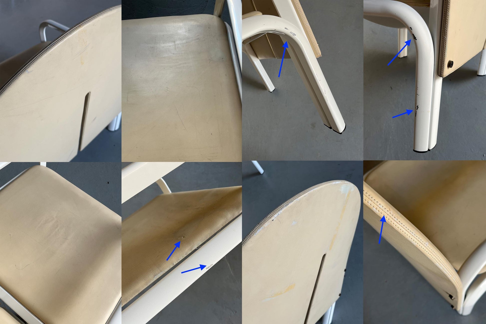 Vintage Armstuhl '54L' von Gae Aulenti für Knoll International Beige Leder Weiß Metall Paar