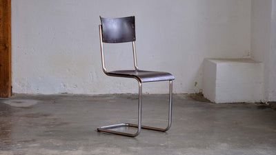 Vintage Freischwinger von Mart Stam dunkelbraun