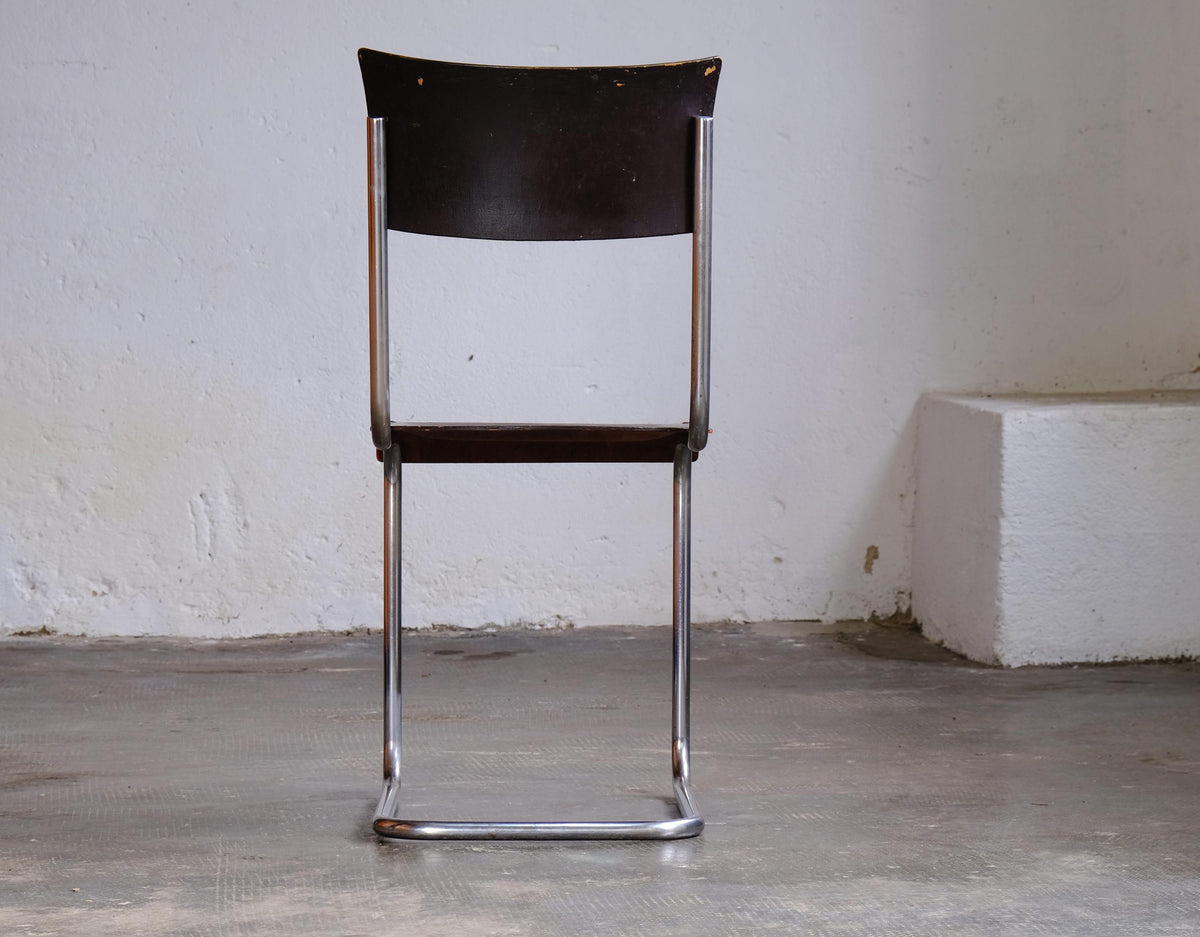 Vintage Freischwinger von Mart Stam dunkelbraun