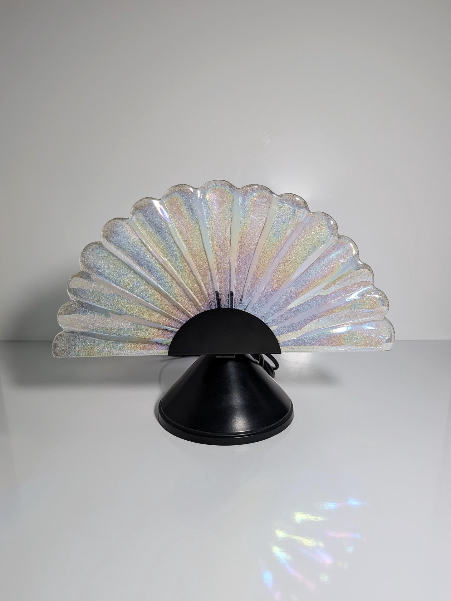 Lampe de table vintage en verre de Murano Art Déco des années 80