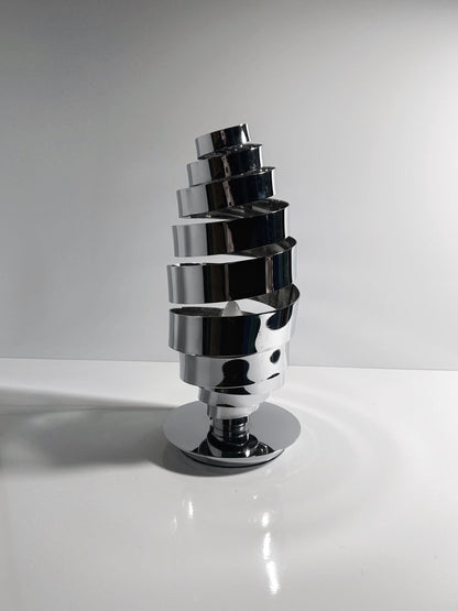 Lampe de table vintage chromée de style Space Age Spoutnik, milieu du siècle, années 60-70, spirale futuriste