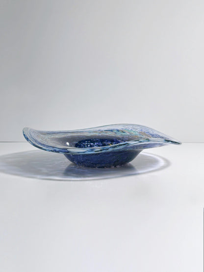 Vintage Böhmische Vase von CZ Blau Space Age