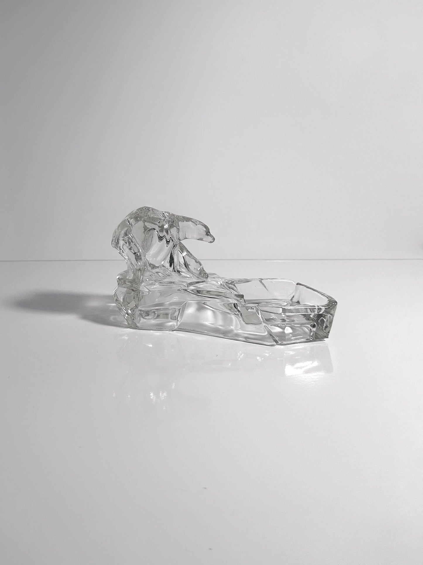 Vintage crystal bowl polar bear by Zarel Zentner 1930
