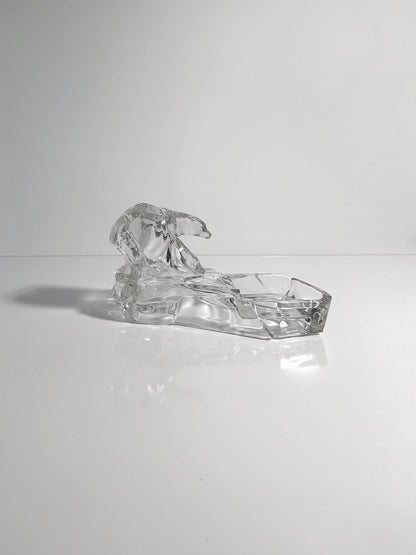 Vintage crystal bowl polar bear by Zarel Zentner 1930