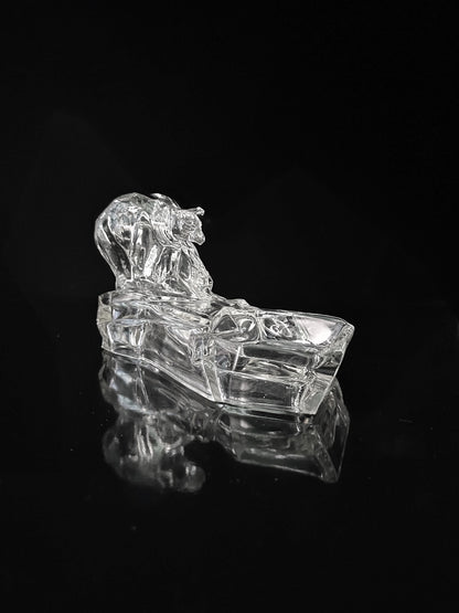 Vintage crystal bowl polar bear by Zarel Zentner 1930